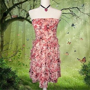 Y2k Fairy Core Pink White House Black Market Midi Dress